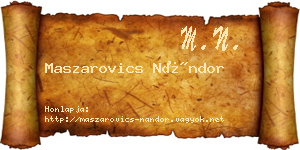 Maszarovics Nándor névjegykártya