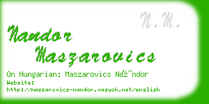 nandor maszarovics business card